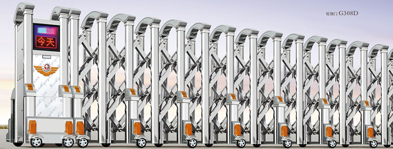 精鋼門(mén)G308D不銹鋼伸縮門(mén)