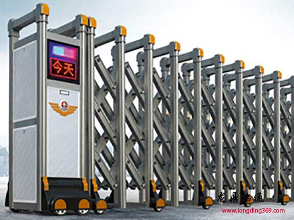 鋁合金電動伸縮門LD-1銀色標準款單桿