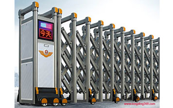 鋁合金伸縮門 - 鋁合金電動伸縮門LD-1銀色標準款單桿