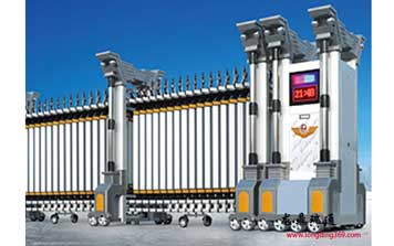 鋁合金伸縮門 - 鋁合金電動伸縮門歐式銀色LD-18