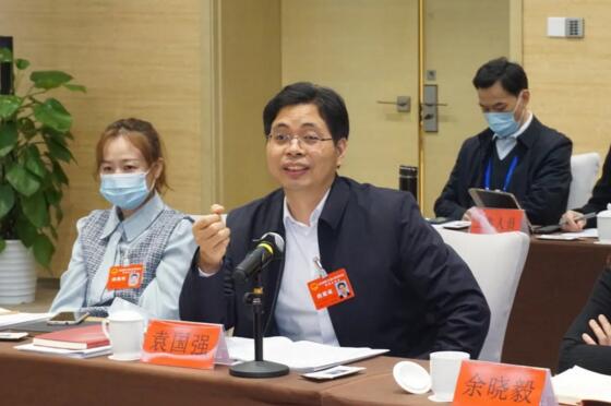 省人大代表、江蘇國強董事長袁國強在審議會上發(fā)言