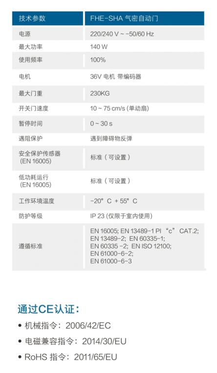 FHE-SHA 氣密自動門