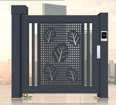 一體廣告門小區(qū)出入口平開門感應(yīng)式門禁柵欄門不銹鋼電動(dòng)智能小門