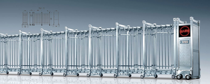 南北德信學(xué)府二號(hào)不銹鋼伸縮門