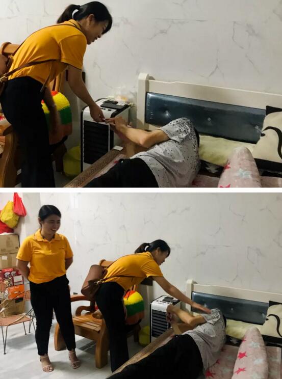 安麟工會主席張小敏及售后部經(jīng)理魏燕代表公司到家中探望慰問