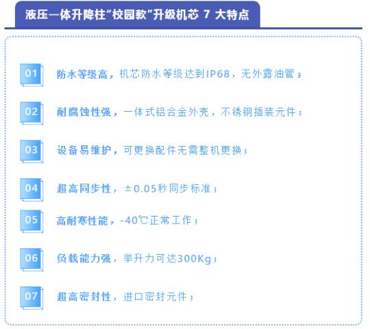 卓奧世鵬校園款液壓一體升降柱7大特點(diǎn)