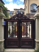 別墅大門(mén)鋁合金農(nóng)村院子電動(dòng)門(mén)中式庭院門(mén)家用平移雙開(kāi)門(mén)