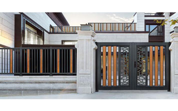 電動折疊門 - 格韻-GY-19302（深空灰+木紋）