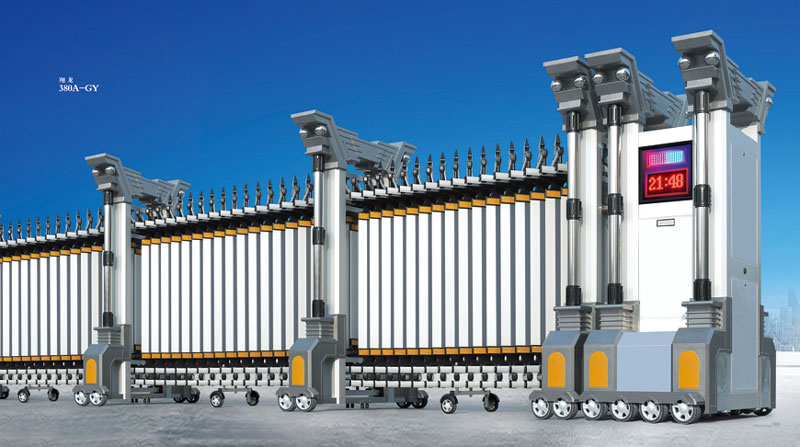 保定出安智能伸縮門為漢印花園大門口添上色彩