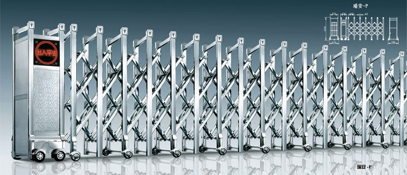 昆明出安智能伸縮門為萬彩城大門口添上色彩