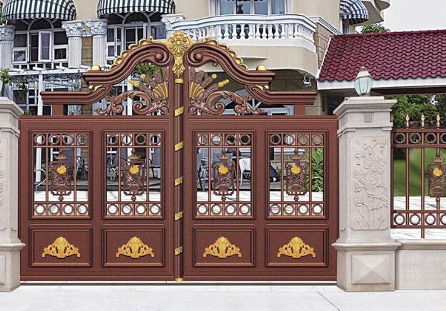 榆林出安智能鋁藝大門為延長?天和城大門口添上色彩