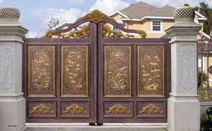 河源出安智能庭院大門為河源凱旋國(guó)際增添色彩