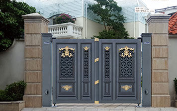 智能平行門938-PK2雙開（深灰+花件描邊）