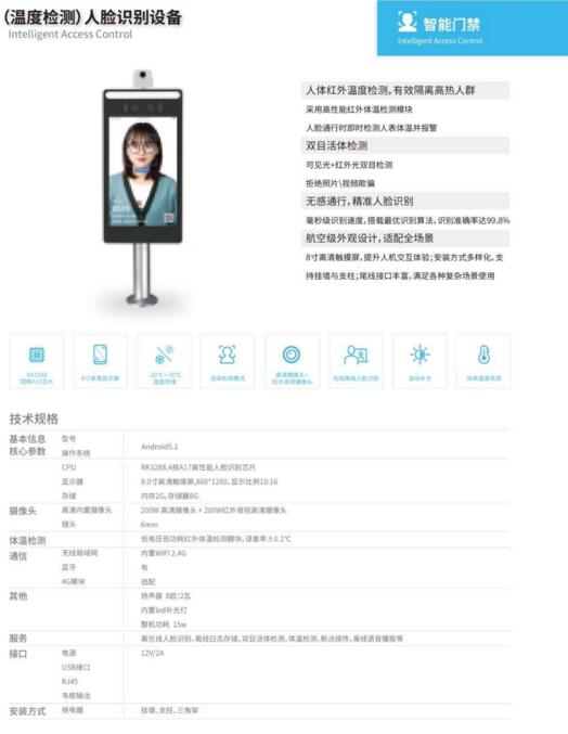AI測(cè)溫人臉識(shí)別系統(tǒng)