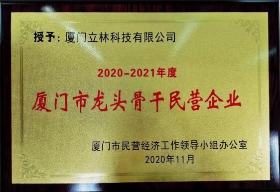 立林喜獲2020-2021年度“廈門市龍頭骨干民營企業(yè)”