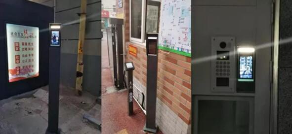 河北省某市社區(qū)出入口安裝的芊熠人臉識別終端